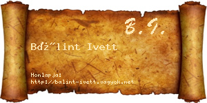 Bálint Ivett névjegykártya